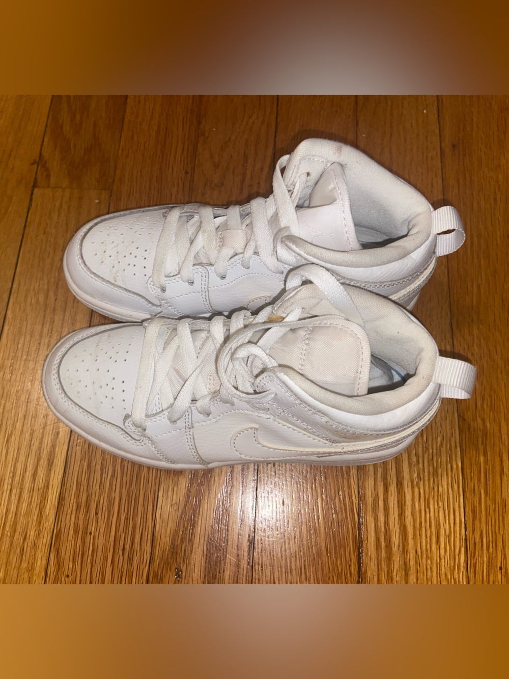 Nike Kids White High-Top Sneakers - Comfortable Everyday Shoes